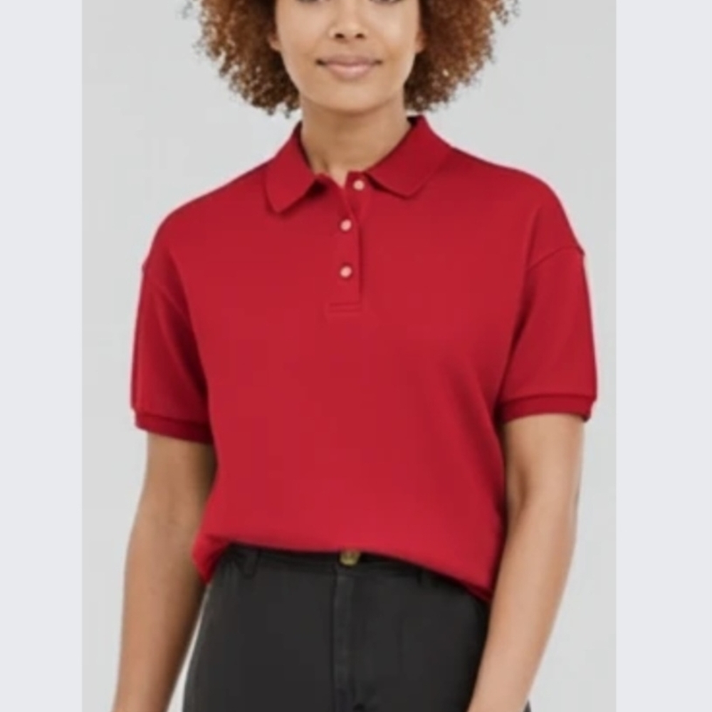 NWT Everlane Oversized Organic Cotton Polo - Big Red - Size Small